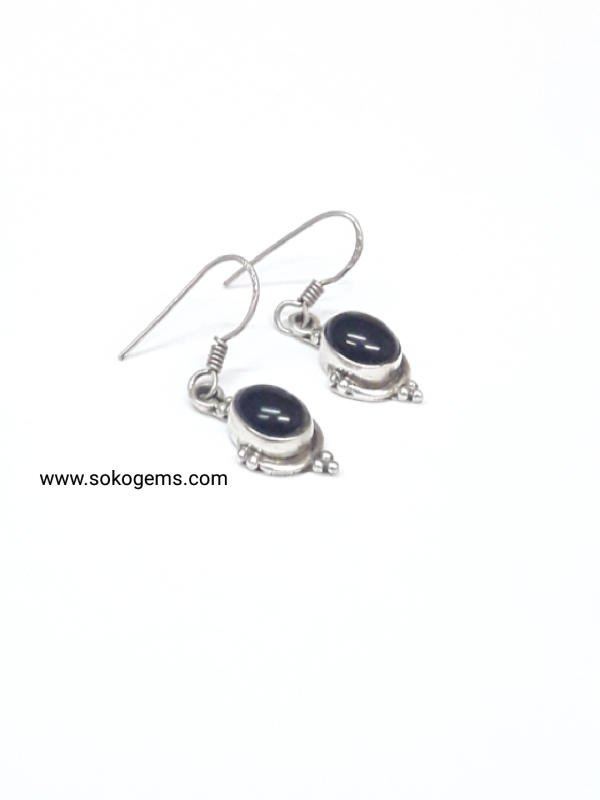 Black Onyx silver earrings
