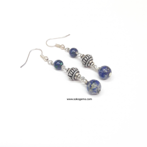 Azurite and Lapiz Lazuli earrings