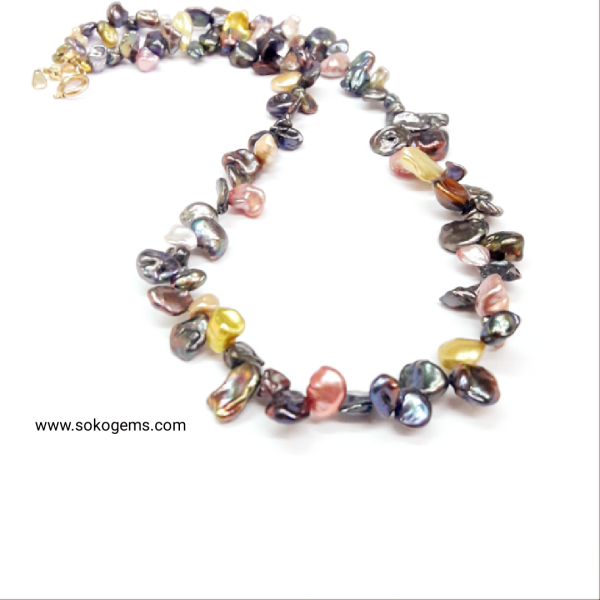 Keshi Pearl Mix Color Necklace - Sokogems