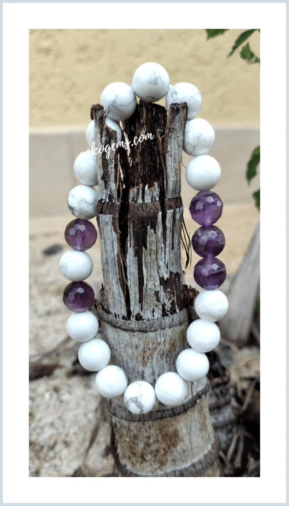 Buy Howlite & Amethyst Bracelet