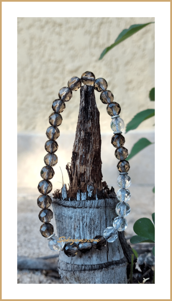 Smoky Quartz and Clear Quartz Bracelet