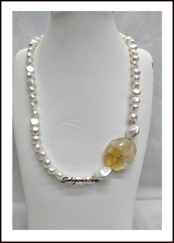 Buy Pearls and Citrine Necklace on Sokogems